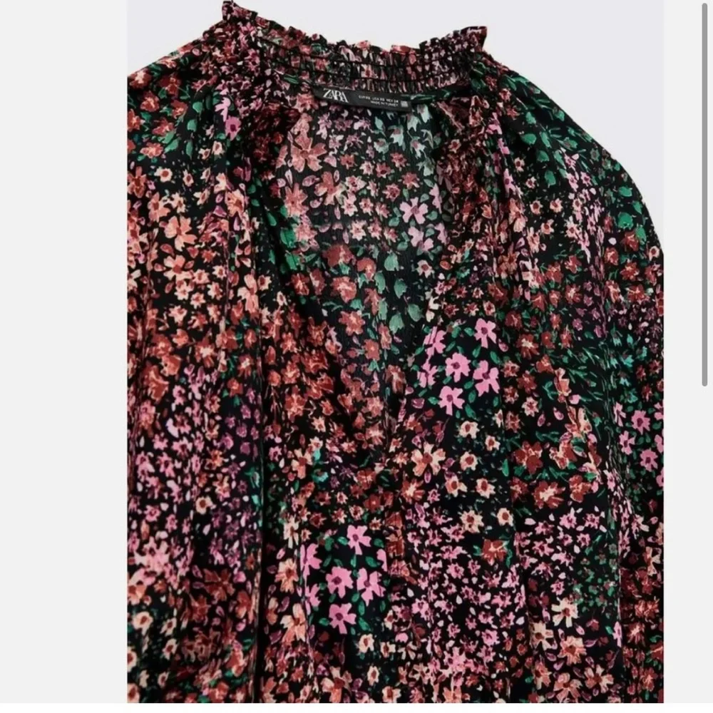 Zara Woman’s Balloon Sleeve V Neck Flowy Full Length Floral Print Jumpsuit XS